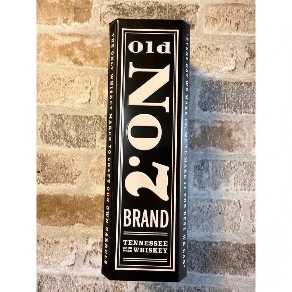 Jack Daniels Old No 7 Tennessee Whiskey Collectible Tin Box Embossed Black White